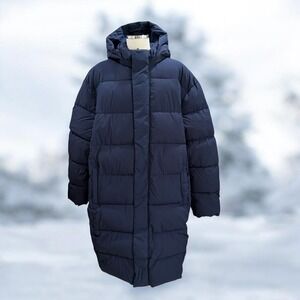 Amazon Essentials Long Puffer Coat Mens 4XL Big Tall Hooded Winter Jacket Cold